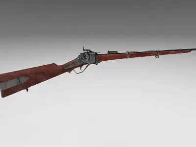 Sharps Model 1867 Low-poly 3D model