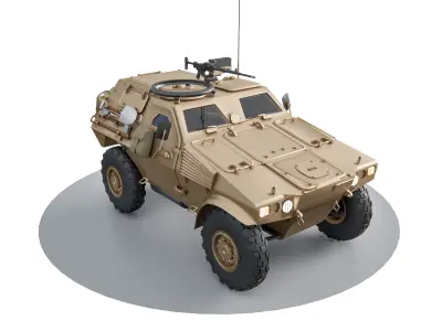 Hummer armored vehicle Low-poly 3D model