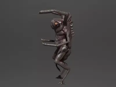  Terrifying Insectoid Monster Low-poly 3D model