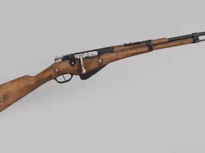 Military Gun low poly mesh Low-poly 3D model