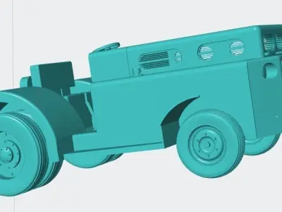 1950 Clarktor style aircraft tow tractor for 3D resin printing 3D print model