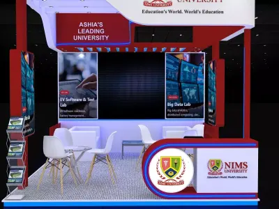 4mtr x6mtr expo stall 3side open Exhibition Stand Free low-poly 3D model