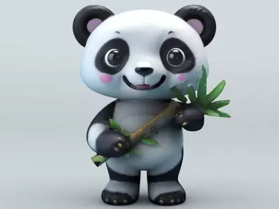 Kawaii Club Cute Panda 3D model