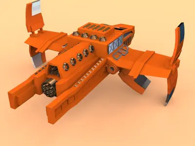 spaceship orange lego 3D print model