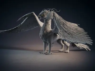 Grifon dragon with wings 3D model