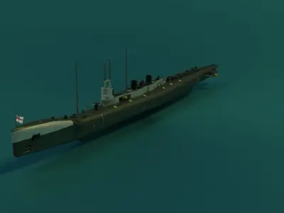 HMS K4 Texture Low-poly 3D model