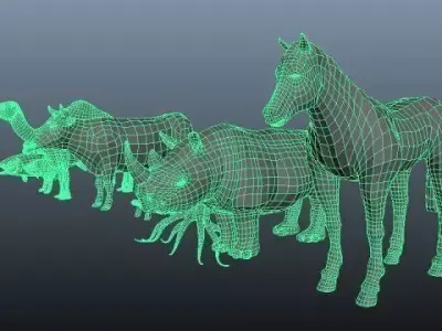 3D Lowpolygon Animals ver 1 Low-poly 3D model