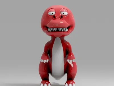 3D Dinosaur cartoon 4 3D model