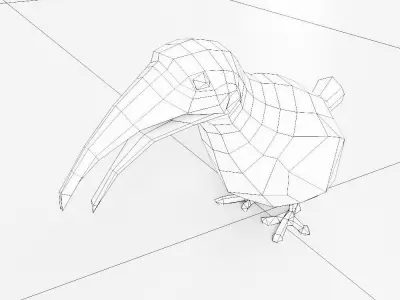 Kiwi bird 3d model  Low-poly 3D model