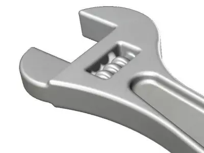 Fabulous Steel Wrench Low-poly 3D model