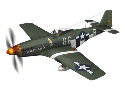 North American P-51D Mustang - Desert Rat 3D model
