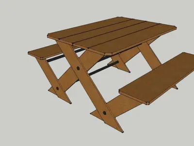Outdoor Garden Bench Low-poly 3D model purchase