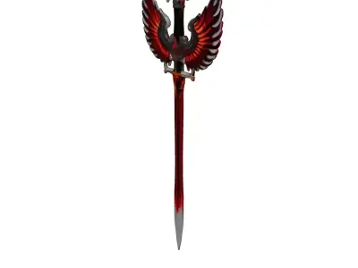 Red Phoenix Fantasy Sword 3D model