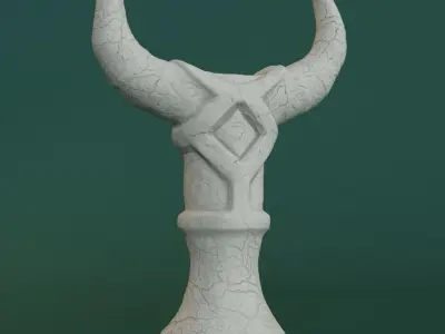 Totem statue with horns 3D print model
