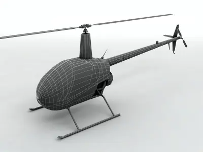 Robinson R22 Helicopter Beta II Low-poly 3D model