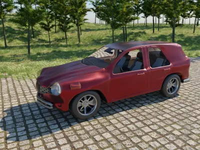 SUV based on ML 63 AMG with 1950s Style Rigged Free 3D model