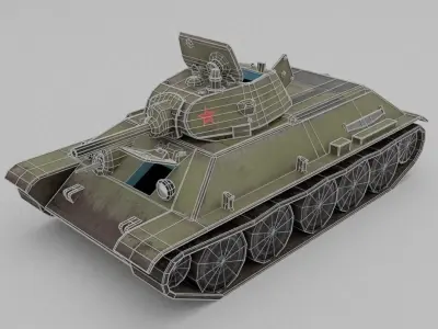  T34-76 1940 Medium Tank Low-poly 3D model
