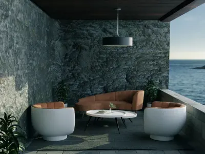 soft terrace Free low-poly 3D model