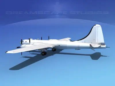 Boeing B-29 Superfortress Bare Metal 3D model