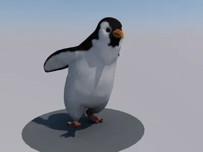 penguin animated Low-poly 3D model