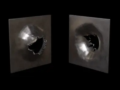 Bullet Holes on Metal 3D model
