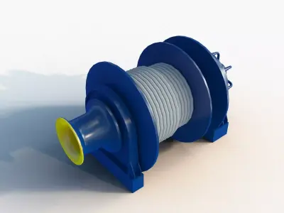 Ship Winch Low-poly 3D model