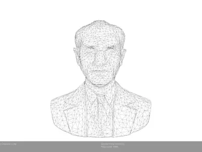 Low Poly Bronze Statue Ataturk 2 Low-poly 3D model