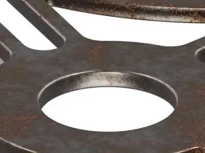 Rusty Crank Arm Bracket 3D model