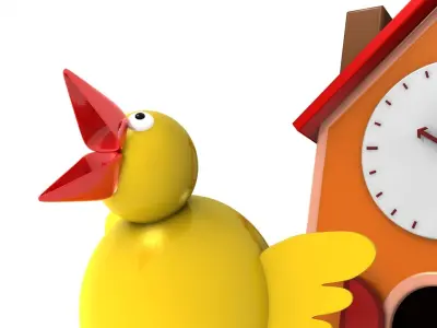 Cuckoo clock Low-poly 3D model