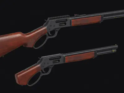 Model X lever action rifle Low-poly 3D model