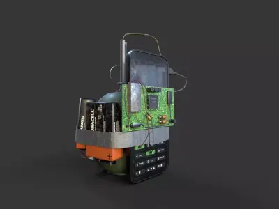 hand made explosive Low-poly 3D model