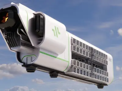 Sci-fi Airship Barge 004 3D model