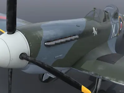 SPITFIRE TR MK9 - Rigged Low-poly 3D model