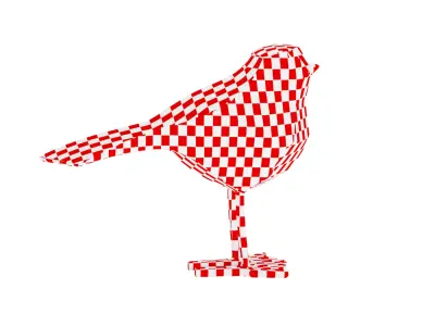 Polystone Bird Decorative Sculpture with Origami Accents 3D model