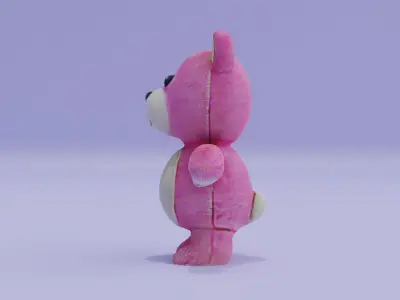 Teddy Bear Toy Plush Pink Free low-poly 3D model