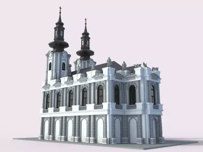 Barocco church - exterior interior 3D model