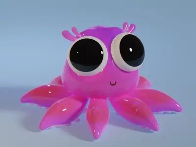 octopus cute Low-poly 3D model