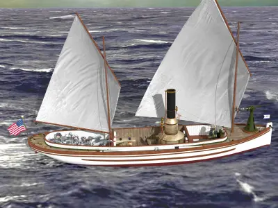 STANDARD STEAM CUTTER - 1902 - US NAVY Low-poly 3D model