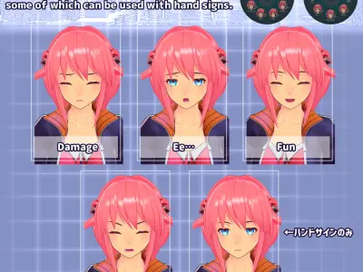 VRChat Original character 3D model Plue Dian Ice Blue alone Low-poly 3D model