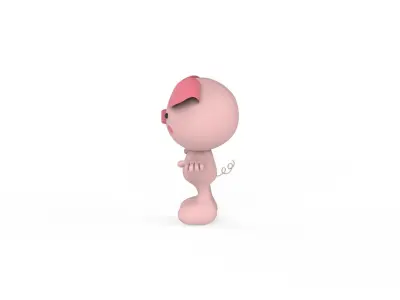 Character012 Pig Animal  Low-poly 3D model