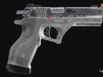 Cyberpunk Handguns Low-poly 3D model