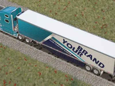Volvo VNL 860 Truck with Reefer Trailer Your Brand Rigged 3D model
