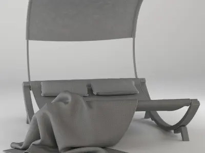 Maura Double Chaise Lounge with Cushion  Free 3D model