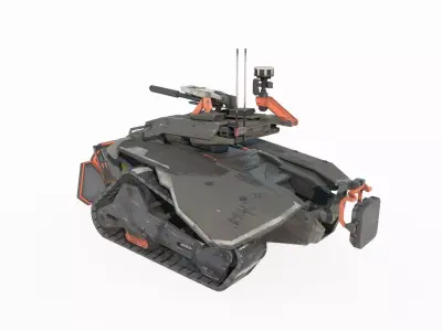 Future sci-fi style unmanned tank 3D model