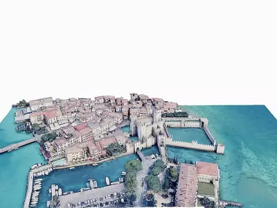 Scaligero Castle - Sirmione Low-poly 3D model