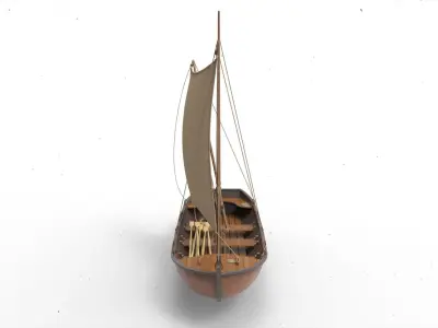 Sailboat wooden 3D model