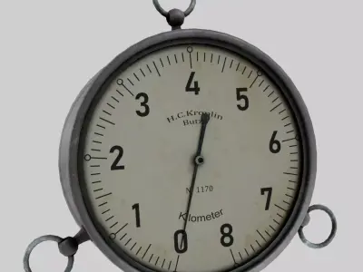 WW1 Altimeter Low-poly 3D model