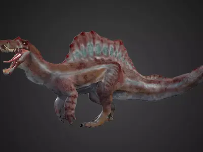 Spinosaurus dinosaur Low-poly 3D model
