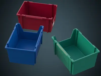 Storage Bin 1A Low-poly 3D model