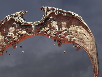 Angel Wings of Stone Curved 3D model